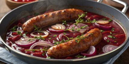 Pork Sausages in Red Wine