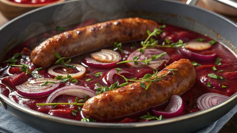 Pork Sausages in Red Wine