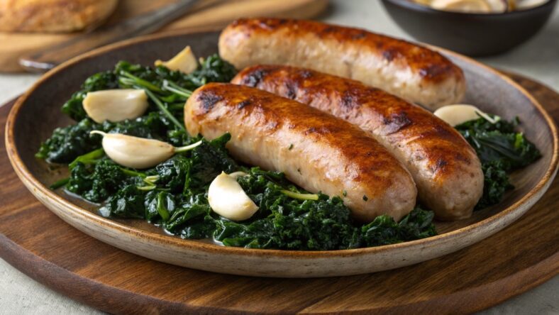 Pork Sausages with Cabbage