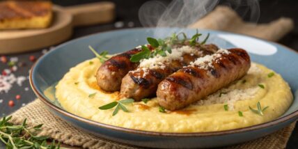 Pork Sausages with Polenta