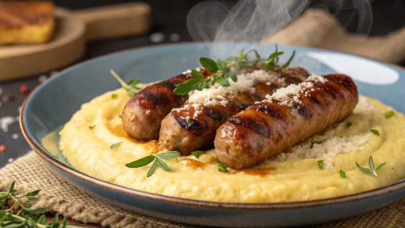 Pork Sausages with Polenta