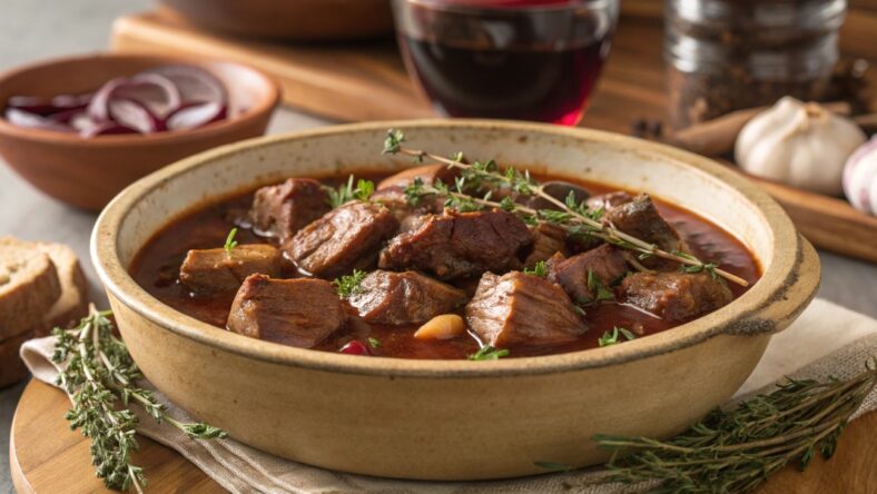 Pork Stew with Red Wine