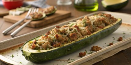 Sausage Stuffed Zucchini