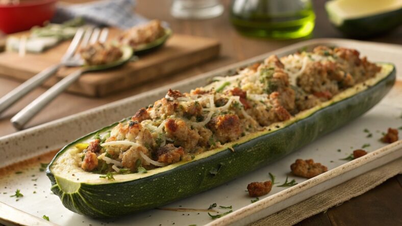 Sausage Stuffed Zucchini