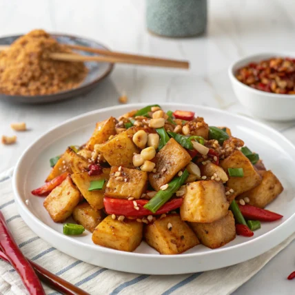 Sichuan Spicy Rice Cakes (Chao Nian Gao)