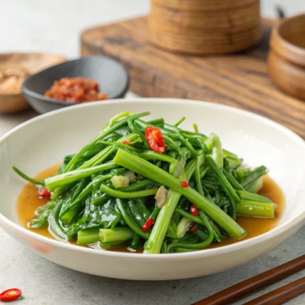 Stir-Fried Morning Glory (Water Spinach)